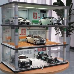 Model Car Display Case 118 Scale Diecast Diorama Garage with Lights for Lego Al