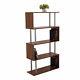 Modern Bookcase Wooden Storage Unit Display Shelves Room Divider Cabinet Brown