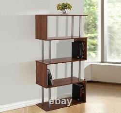 Modern Bookcase Wooden Storage Unit Display Shelves Room Divider Cabinet Brown