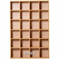 Modern Wooden Bookcase Cube Grid Display Shelves CD DVD Storage Collection Brown