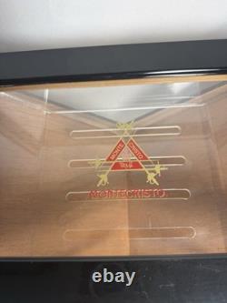 Montecristo Wood Glass Top Display Box Decorative Case Black Burl Finish