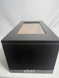 Montecristo Wood Glass Top Display Box Decorative Case Black Burl Finish