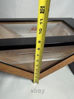 Montecristo Wood Glass Top Display Box Decorative Case Black Burl Finish