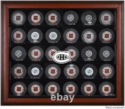 Montreal Canadiens 30-Puck Mahogany Display Case Fanatics