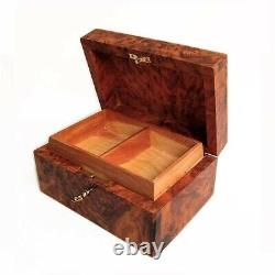 Moroccan Thuya Wooden Jewelry Box With Storage(8.4/5.5/3.9 inches)(25/14/10 Cm)