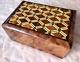 Moroccan Burl Lockable Wooden Jewelry Box Organizer With Key, Engraved, Gift Idea