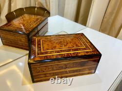 Moroccan burl wooden jewelry box holder with key Decorative Box organizer