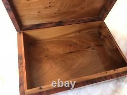 Moroccan large burl lockable wooden jewelry box organizer, Keepsake, engraved, box