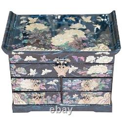 Mother of pearl Box Decorative seashell Antique Storage Vintage Jewelry case