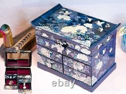 Mother of pearl Box Decorative seashell Antique Storage Vintage Jewelry case