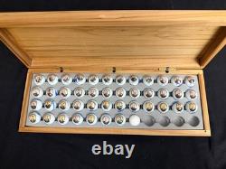 Mr. President Glass Marbles Set 43 pcs w Busts & Dates & Wood Display Case