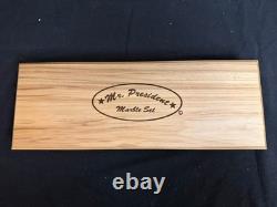 Mr. President Glass Marbles Set 43 pcs w Busts & Dates & Wood Display Case