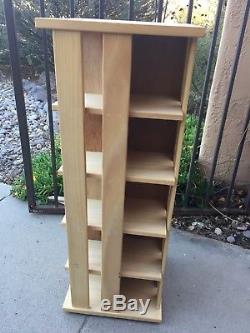 NAPA Valley Revolving Wood Carousel Tower 220 CD Holder Display Storage Case