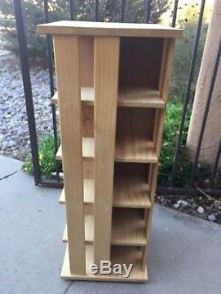 NAPA Valley Revolving Wood Carousel Tower 220 CD Holder Display Storage Case