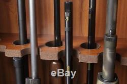 NEW 8 Rifle & Shotgun Wood Locking Gun Cabinet Solid Tempered Glass Display Case