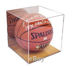 NEW Basketball Display Case With Simulated Wood Floor and Mirror FREE SHIPPING