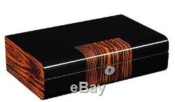 NEW Black & Zebra Wood Finish Ten Watch Box Storage Chest Display Case
