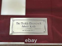 NEW IN BOX Franklin Mint The Teddy Roosevelt Silver Knife With Wood Display Case