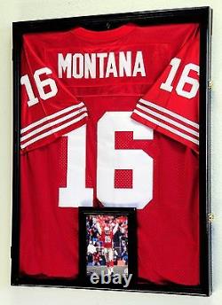 NFL Football Jersey Display Case Frame Wall Box Cabinet + FREE 5x7 Picture Frame