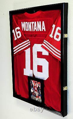 NFL Football Jersey Display Case Frame Wall Box Cabinet + FREE 5x7 Picture Frame