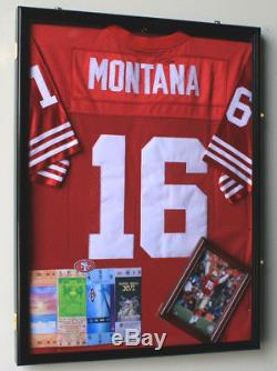 NFL NCAA Football Jersey Frame Display Case Cabinet 98% UV Lockable Shadowbox