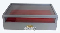 NIB 1981 Case XX Knife Wooden Wood & Glass Samples Locking Display Cabinet