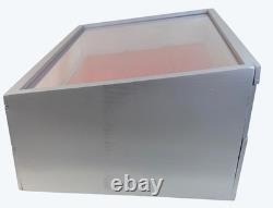 NIB 1981 Case XX Knife Wooden Wood & Glass Samples Locking Display Cabinet