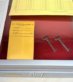 NIB 1981 Case XX Knife Wooden Wood & Glass Samples Locking Display Cabinet