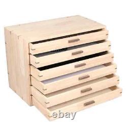 Natural Wood 6 Drawer Jewelry Tray Compartment Organizer 16 x 9 x 11.75