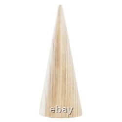 Natural Wood Cone Tree Large Cones Holiday Table Decor Pack of 2
