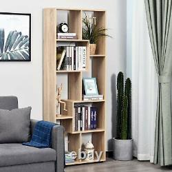 Natural Wooden Bookcase Modern Decor Display Shelves Bookshelf Storage Furniture