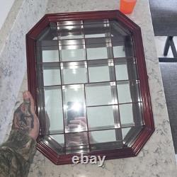 Netsuke Display Cabinets Mirror 12x16 Wood Box with Mirror