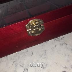 Netsuke Display Cabinets Mirror 12x16 Wood Box with Mirror