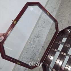 Netsuke Display Cabinets Mirror 12x16 Wood Box with Mirror