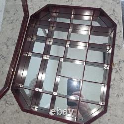 Netsuke Display Cabinets Mirror 12x16 Wood Box with Mirror