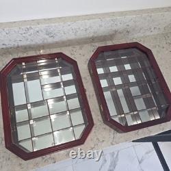 Netsuke Display Cabinets Mirror 12x16 Wood Box with Mirror