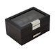 New 20 Wrist Watch Black Oak Wood Leather Storage Display Box Display Case