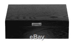 New 8 Slot Wrist Watch Storage Box Black Wood Display Case Large Faux Leather