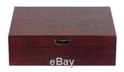 New 8 Slot Wrist Watch Storage Box Black Wood Display Case Large Faux Leather