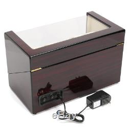 New Automatic Motor Rotation Leather Wood Watch Winder Storage Display Case Box