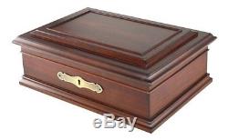 New Classic Wood Watch Display Box Case Valet Antique Walnut Finish with Lock