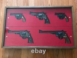 New Custom Wood Double Pistol Display Case For Colt 1911, Python, Saa, S&w