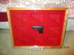 New Custom Wood Double Pistol Display Case For Colt 1911, Python, Saa, S&w