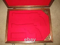 New Custom Wood Double Pistol Display Case For Colt 1911, Python, Saa, S&w