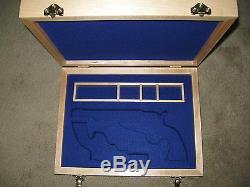 New Custom Wood Double Pistol Display Case For Colt 1911, Python, Saa, S&w