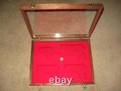 New Custom Wood Double Pistol Display Case For Colt 1911, Python, Saa, S&w