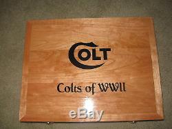 New Custom Wood Double Pistol Display Case For Colt 1911, Python, Saa, S&w