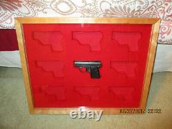 New Custom Wood Double Pistol Display Case In For Colt 1911, Python, Saa