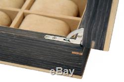 New Dark Ginkgo 10 Wrist Watch Jewellery Wood Display Storage Wooden Case Box