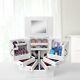 New Deluxe Cosmetic Makeup Organizer Display Wooden Box Case Lori Greiner White